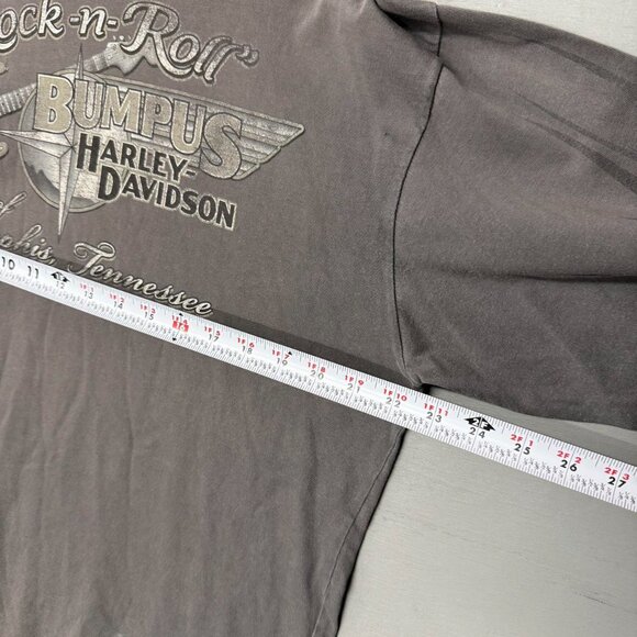 Vintage Harley Davidson Long Sleeve Flame Hit Grey Y2K Crazy Shirt Large - Picture 4 of 5